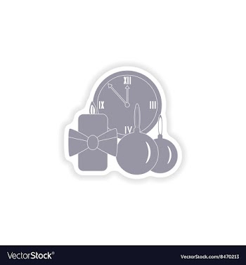 Paper sticker on white background watch candle vector image