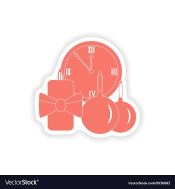 Paper sticker on white background watch candle vector image