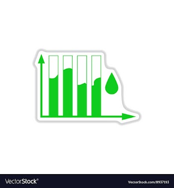 Paper sticker on white background water chart vector image