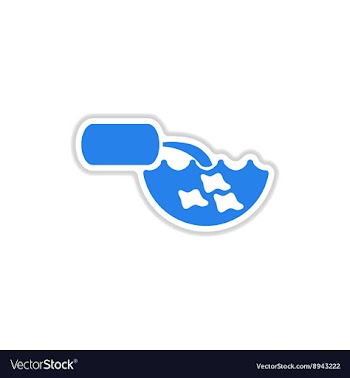 Paper sticker on white background water pollution vector image