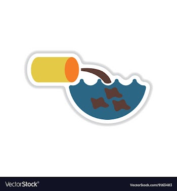 Paper sticker on white background water pollution vector image