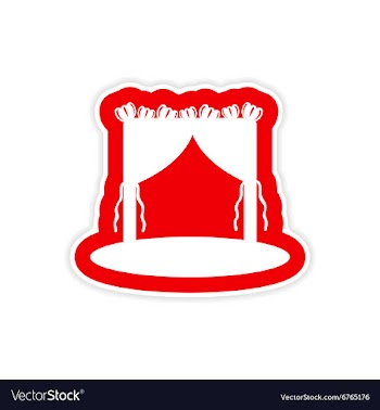 Paper sticker on white background wedding arch vector image