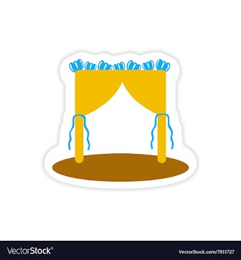 Paper sticker on white background wedding arch vector image