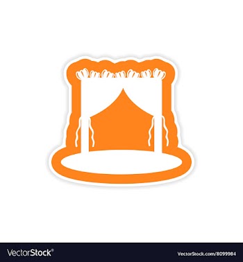 Paper sticker on white background wedding arch vector image