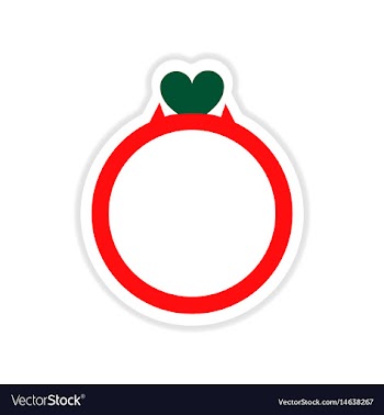 Paper sticker on white background wedding ring vector image