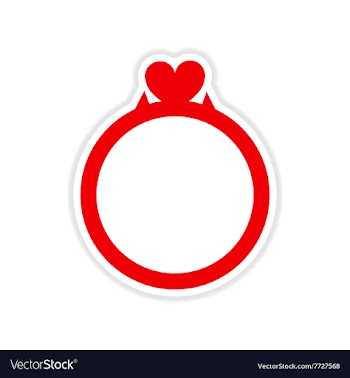 Paper sticker on white background wedding ring vector image