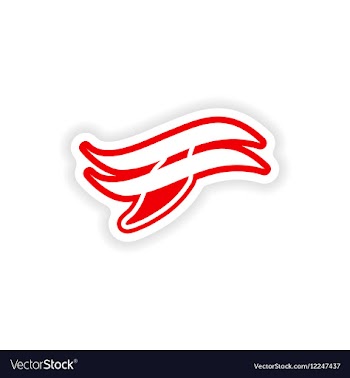 Paper sticker on white background whale logo vector image