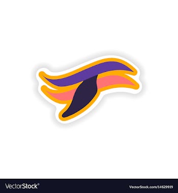 Paper sticker on white background whale logo vector image