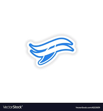 Paper sticker on white background whale logo vector image