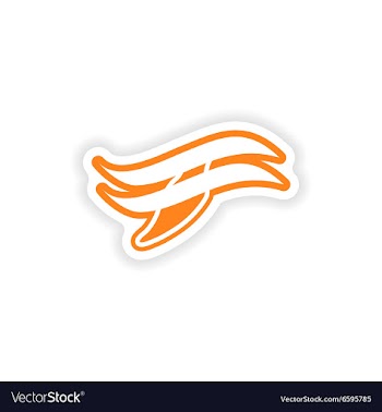 Paper sticker on white background whale logo vector image