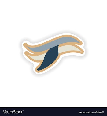 Paper sticker on white background whale logo vector image