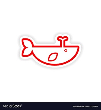 Paper sticker on white background whale with vector image