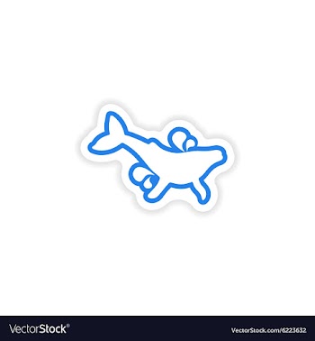 Paper sticker on white background whale with vector image