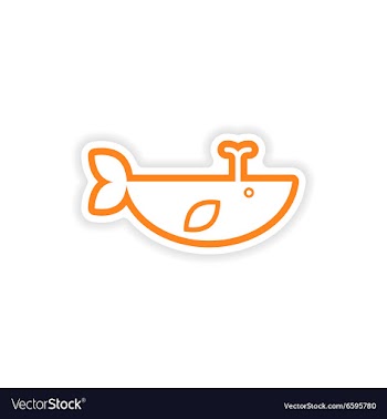 Paper sticker on white background whale with vector image