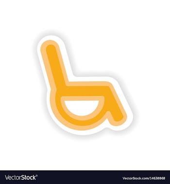 Paper sticker on white background wheel chair vector image