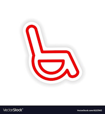 Paper sticker on white background wheel chair vector image
