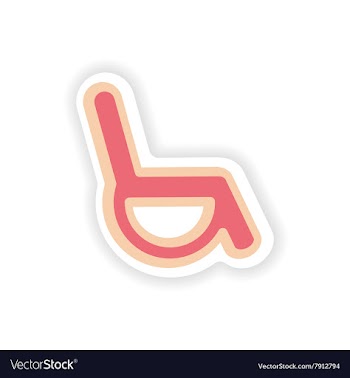 Paper sticker on white background wheel chair vector image