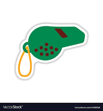 Paper sticker on white background whistle vector image