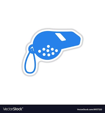 Paper sticker on white background whistle vector image