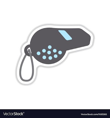 Paper sticker on white background whistle vector image
