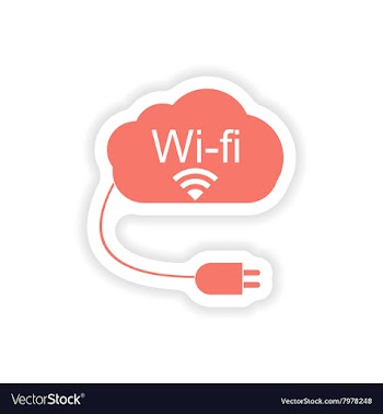 Paper sticker on white background Wi fi cloud vector image