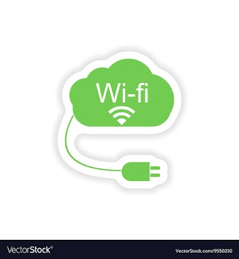 Paper sticker on white background Wi fi cloud vector image