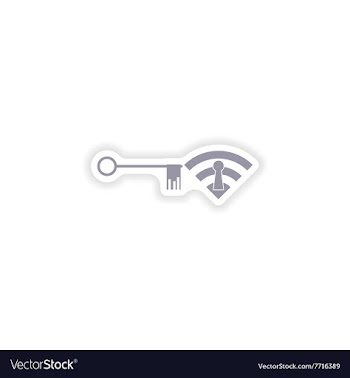Paper sticker on white background Wi fi key vector image