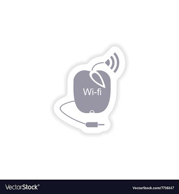Paper sticker on white background Wi-Fi router vector image