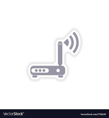 Paper sticker on white background Wi-Fi router vector image