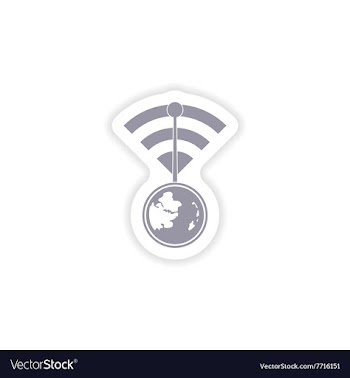 Paper sticker on white background Wi-Fi router vector image