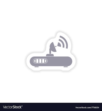 Paper sticker on white background Wi-Fi router vector image