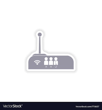 Paper sticker on white background Wi-Fi router vector image