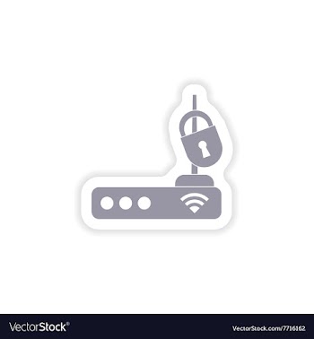 Paper sticker on white background Wi-Fi router vector image