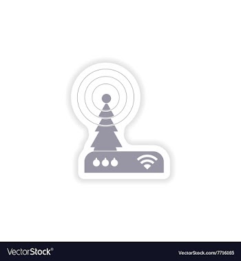 Paper sticker on white background Wi-Fi router vector image