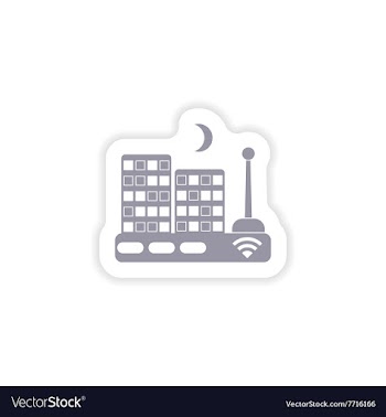 Paper sticker on white background Wi-Fi router vector image