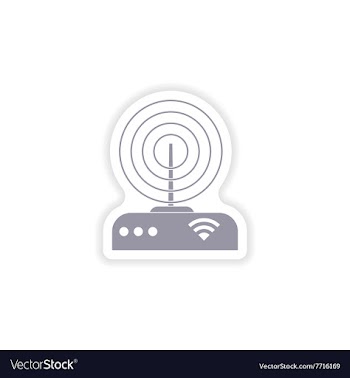 Paper sticker on white background Wi-Fi router vector image