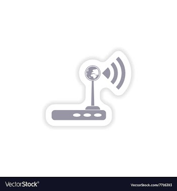 Paper sticker on white background Wi-Fi router vector image