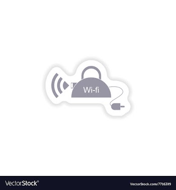 Paper sticker on white background Wi-Fi router vector image