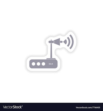 Paper sticker on white background Wi-Fi router vector image