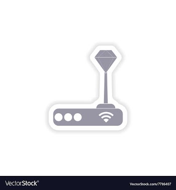 Paper sticker on white background Wi-Fi router vector image