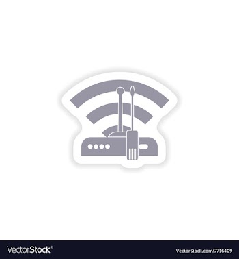 Paper sticker on white background Wi-Fi router vector image