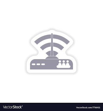 Paper sticker on white background Wi-Fi router vector image