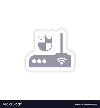 Paper sticker on white background Wi-Fi router vector image