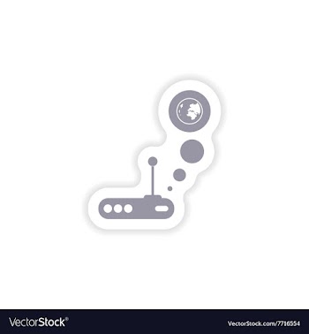 Paper sticker on white background Wi-Fi router vector image