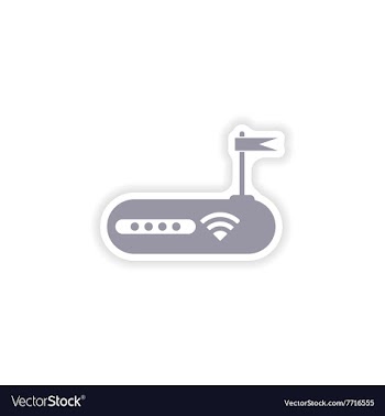 Paper sticker on white background Wi-Fi router vector image