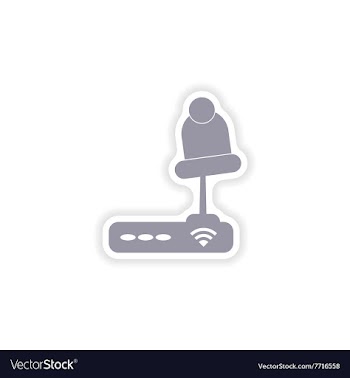 Paper sticker on white background Wi-Fi router vector image