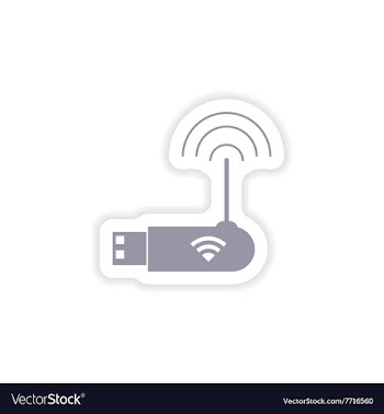Paper sticker on white background Wi-Fi router vector image
