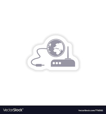 Paper sticker on white background Wi-Fi router vector image