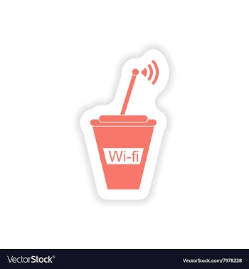 Paper sticker on white background Wi-Fi router vector image