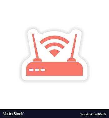 Paper sticker on white background Wi-Fi router vector image